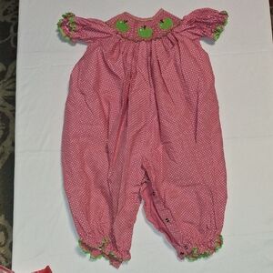 Stellabell Pink Baby Romper with Polka Dots